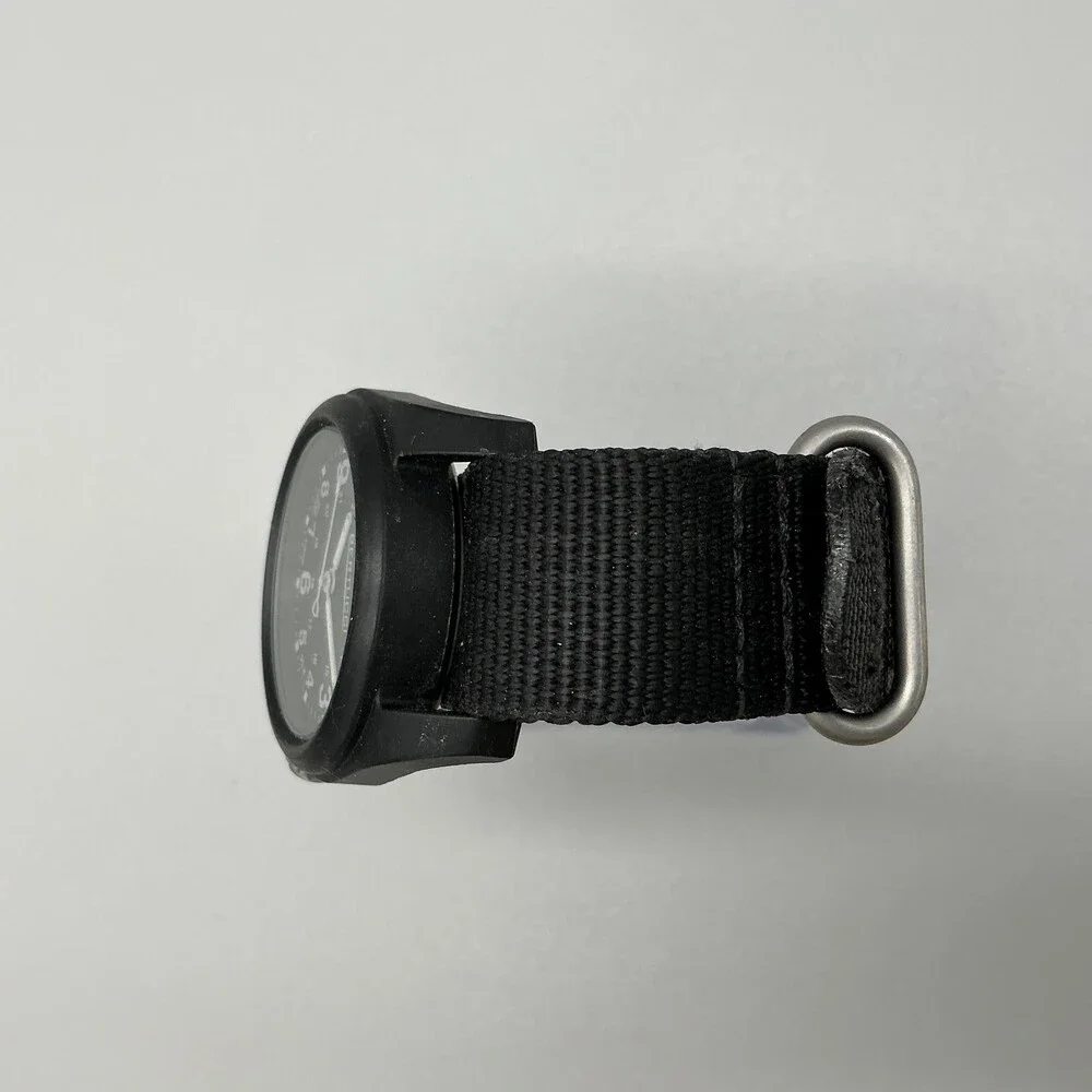 Bertucci A-2R DX3 Mens Watch 40mm Black Dial Nylon Strap 50M Field New Battery